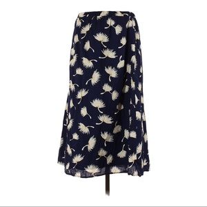 Old Navy SP Navy Floral Midi Skirt Elastic Waist Lightweight Casual Boho